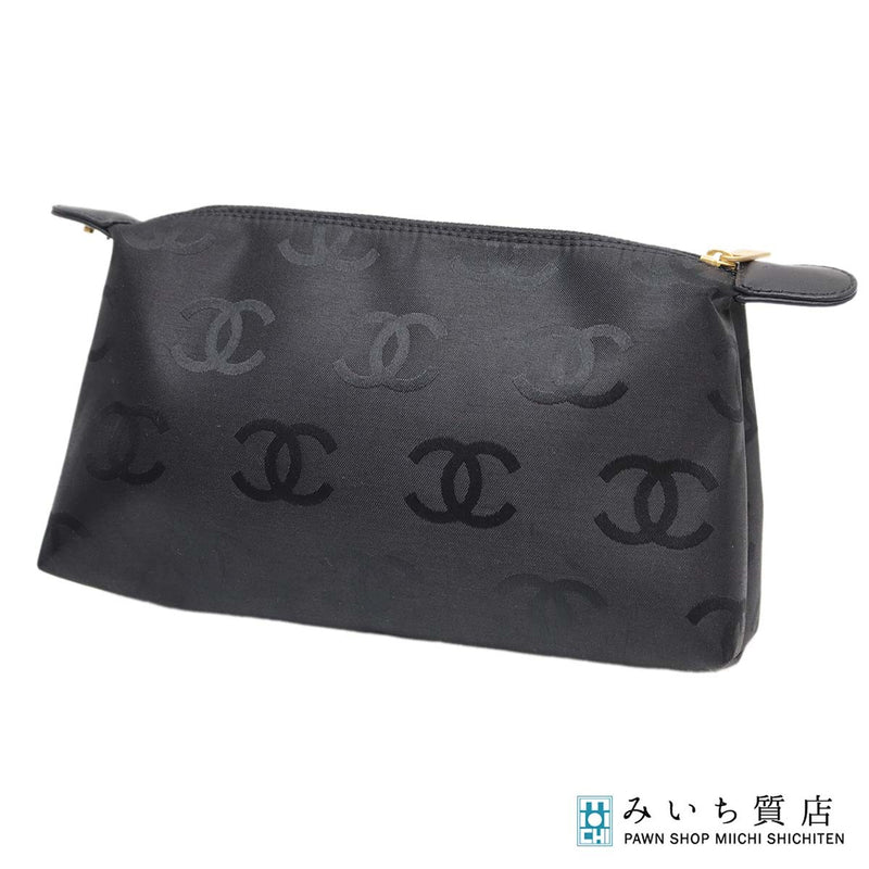 CHANEL シャネル ポーチ 化粧ポーチ ココマーク ブラック 黒 H25301-2