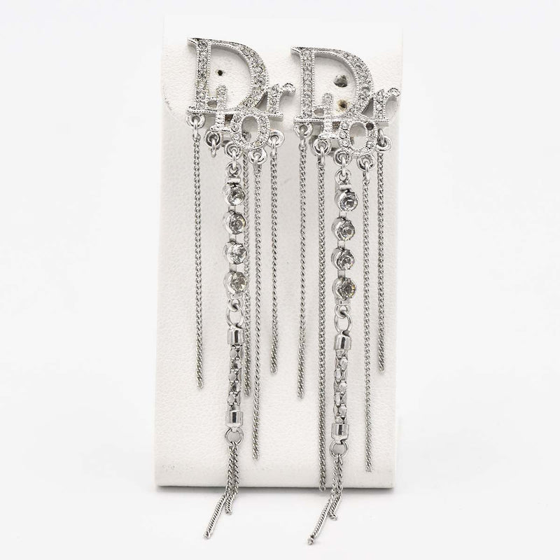 Christian Dior ディオール イヤリング Diorロゴ ラインストーン アクセサリー 袋有 H6928
