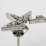 仕上げ済 TASAKI タサキ ピアス アブストラクト スター pt900 ダイヤ 0.18/0.18 約9.6g 星 モチーフ ジュエリー ◆ H517