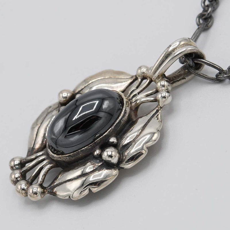 GEORG JENSEN ジョージジェンセン イヤーペンダント 2000 ヘマタイト ネックレス シルバー 925 約10.3g アクセサリー レディース yo684