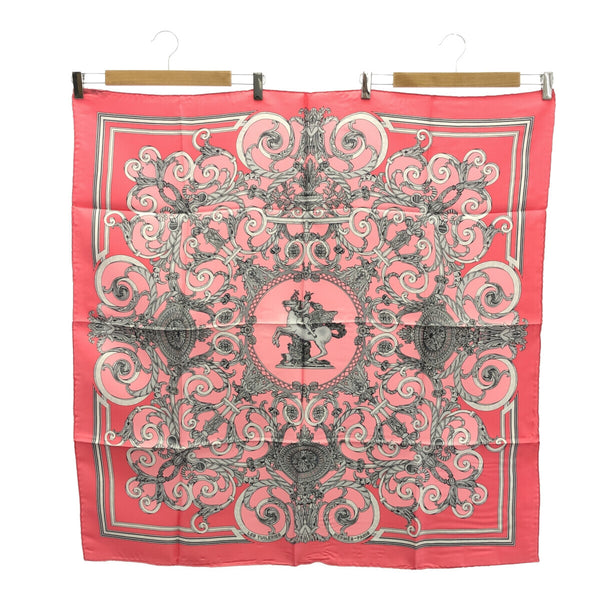 HERMES エルメス カレ90 LES TUILERIES チュイルリー公園 シルク100％ ピンク H16333-3