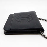 CHANEL シャネル チェーンウォレット A48654 キャビアスキン ココマーク 16番台 ブラック 黒 H10589