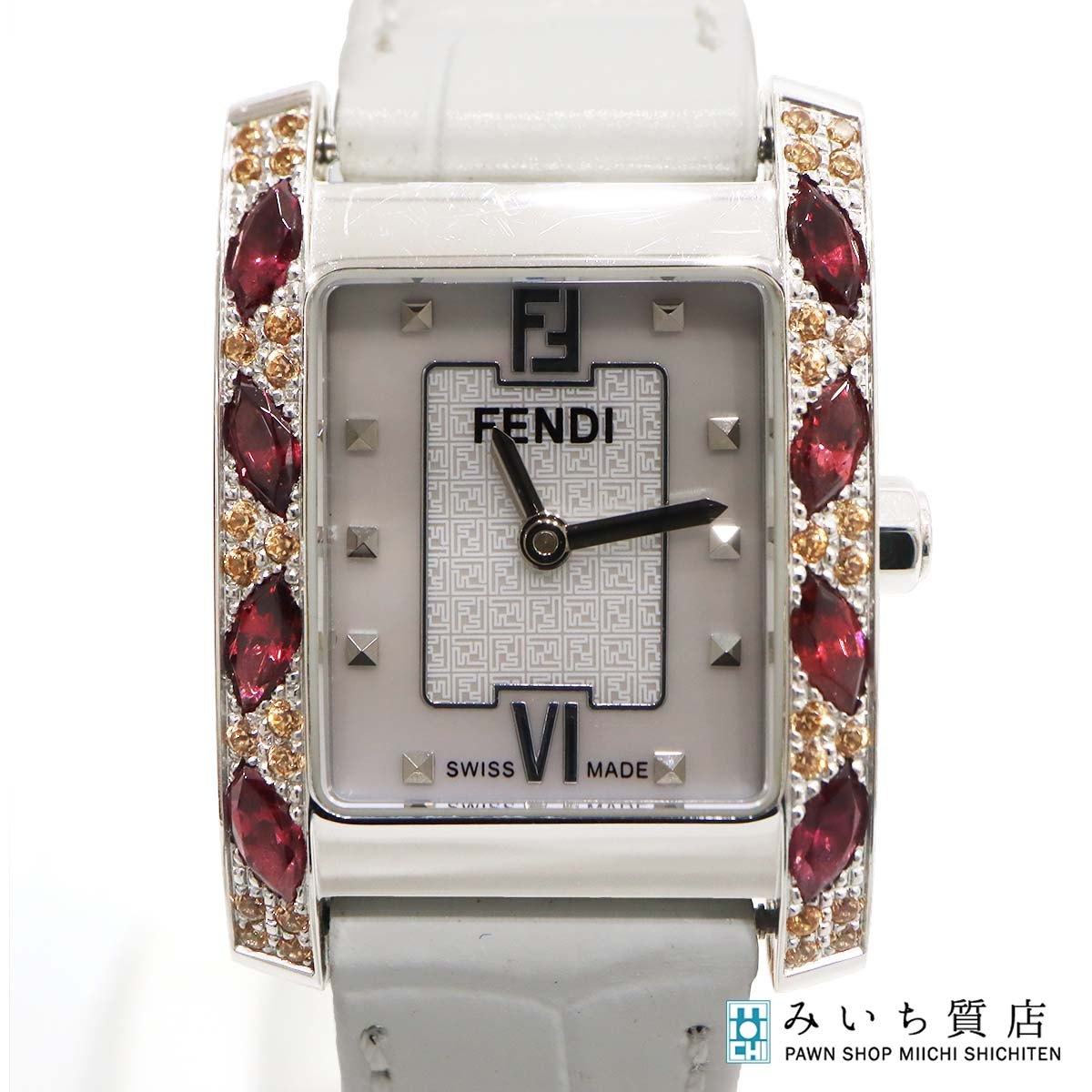 FENDI フェンディ クラシコ Mini Mosaic 7000L シェル文字盤 ストーン