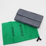 BOTTEGA VENETA ボッテガヴェネタ 長財布 カセット ラージ フラップウォレット マキシイントレチャート グレー 袋あり H17070