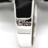 Christian Dior ディオール リング ラインストーン リボン 11.5号 ブラック シルバーカラー 約33.6g アクセサリー H8762