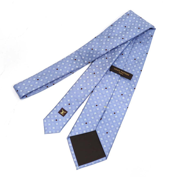 LOUIS VUITTON ルイヴィトン ネクタイ モノグラム ドット 水色 シルク100％ 服飾小物 メンズ ファッション H19735