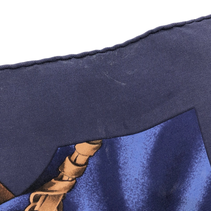 HERMES エルメス スカーフ カレ90 chasse a vol 鷹狩り シルク100％ ブルー 服飾小物 H20494