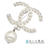 CHANEL シャネル ブローチ フェイクパール ココマーク 約14.4g シルバーカラー 箱有 H25216