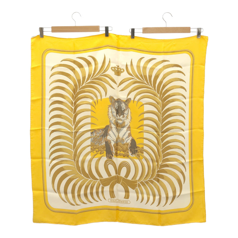 HERMES エルメス スカーフ カレ90 Tigre Royal 王者の虎 イエロー シルク100％ 服飾小物 H18811
