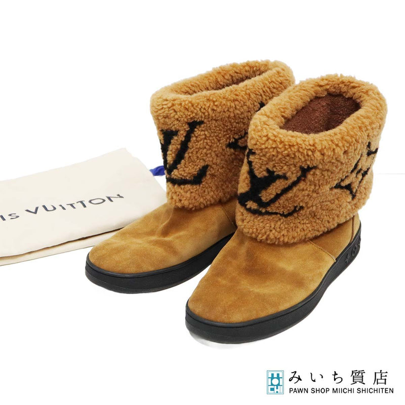 LOUIS VUITTON ルイヴィトン LV スノードロップライン ムートンブーツ  FA0270 サイズ38 25cm スエード k1260