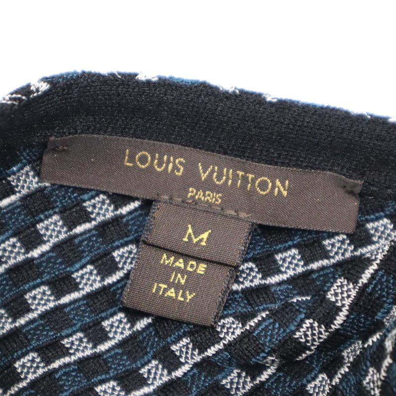 LOUIS VUITTON ルイヴィトン LV ノースリーブ ワンピース RW141W F5KD03OEK 総柄 ブラック×ブルー Mサイズ レディース M3882