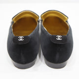 CHANEL シャネル G31651 オペラシューズ フラットシューズ ベロア 38 1/2 約25.5cm レディース ブラック 箱 H22499