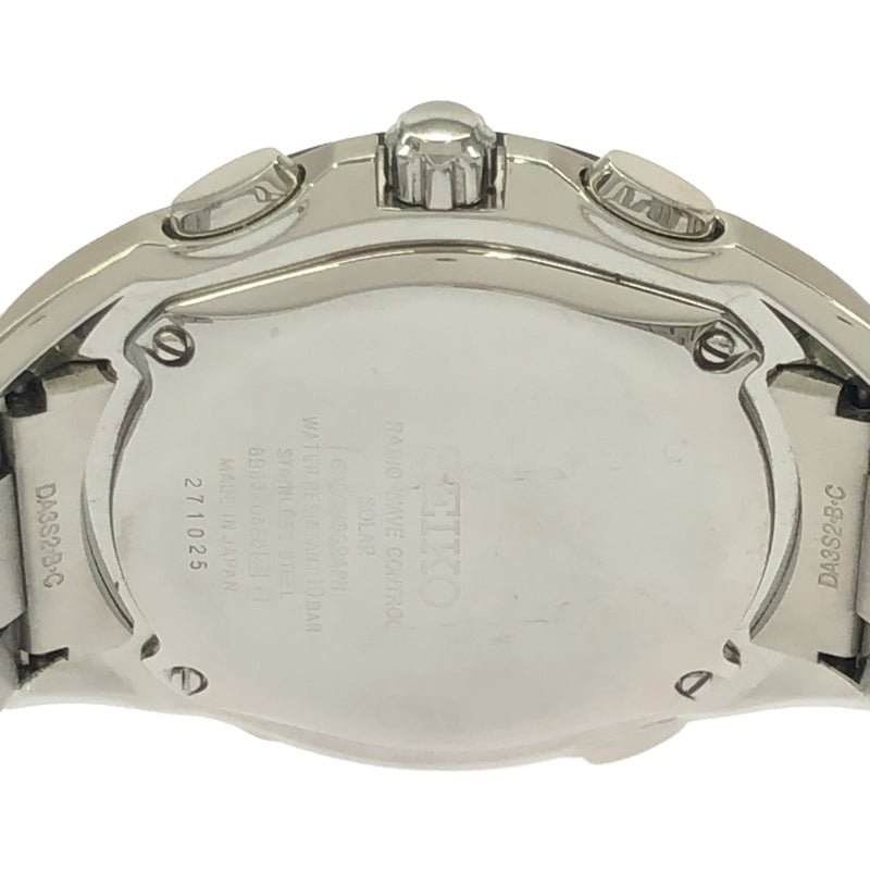 稼働 腕時計 SEIKO セイコー 8B82-0AE0 クロノグラフ ソーラー 黒色文字盤 メンズ 箱・取説有 24s865-1
