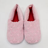 LOUIS VUITTON ルイヴィトン LV スリッパ ドリーミーライン ルームシューズ ベルベット 37 ピンク 保存袋 26k502-1