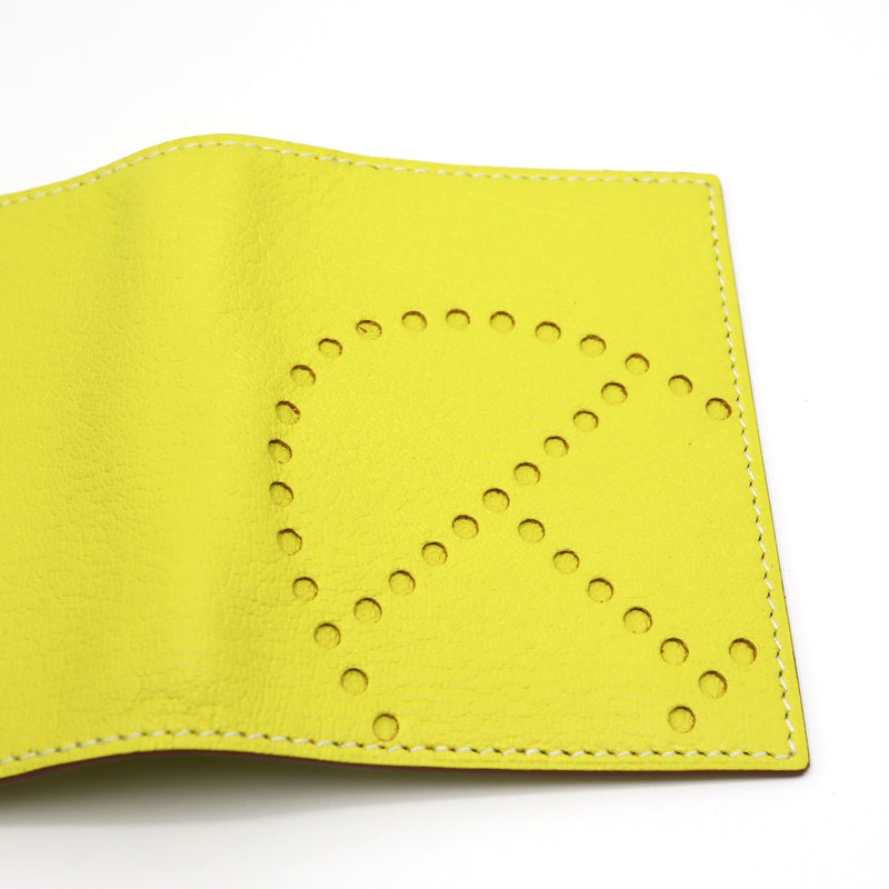 未使用品 HERMES エルメス エブリン カードケース シェーブル LIME 2011年製造 □O刻 箱 Hロゴ ライムカラー H9797