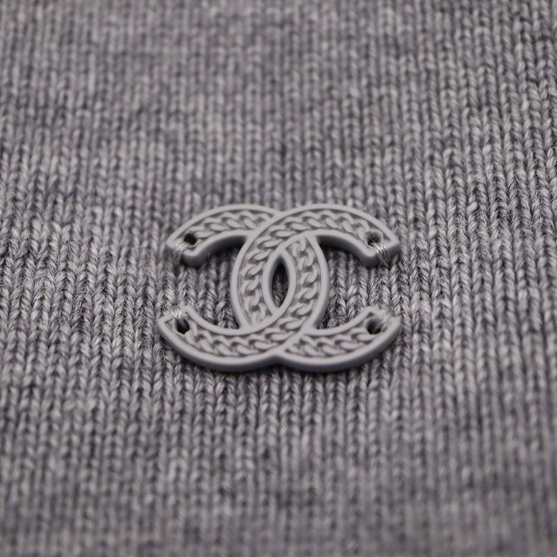 CHANEL シャネル P77668 メティエダール ニットキャップ ニット帽 グレー 帽子 レディース eco1736