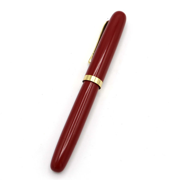 未使用 WARRANTED ワランテッド 万年筆 酒井栄助 14K レッド 文房具 筆記用具 木箱 yo747