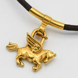 HERMES エルメス チョーカー ペガサス カデナ ゴールドカラー ネックレス アクセサリー eco94