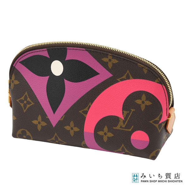 美品 LOUIS VUITTON ルイヴィトン LV M80283 ゲームオンモノグラム ポシェットスメティック ポーチ ブラウン系 H18963