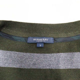 BURBERRY バーバリー 2点セット カーディガン セーター ボーダー柄 B1N64-455-76 グレー/カーキ サイズ2 J17-2