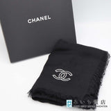 CHANEL シャネル ストール 黒 CC ココマーク カシミヤ 100％ 薄手 ショール 服飾小物 H20760
