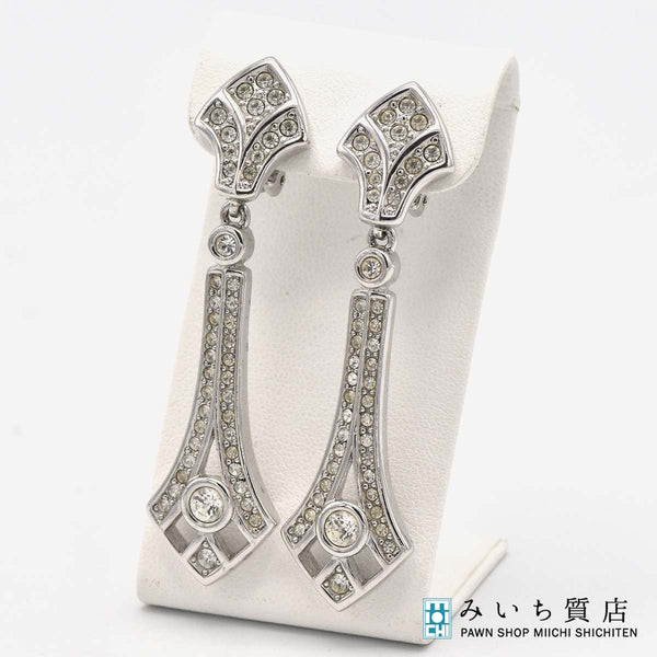 Christian Dior ディオール イヤリング ラインストーン シルバーカラー アクセサリー H6419