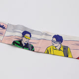 HERMES エルメス ツイリー WOW アメコミ柄 スカーフ シルク100 マルチカラー 箱 ok1516