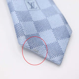 LOUIS VUITTON ルイヴィトン LV M78754 ネクタイ クラヴァット・ダミエ クラシック シルク100 ブルー系 メンズ 206-2