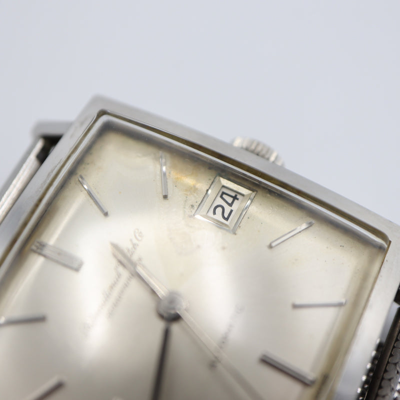 腕時計 稼働 IWC シャウハウゼン 自動巻き スクエア メンズ シルバー色文字盤 ok931
