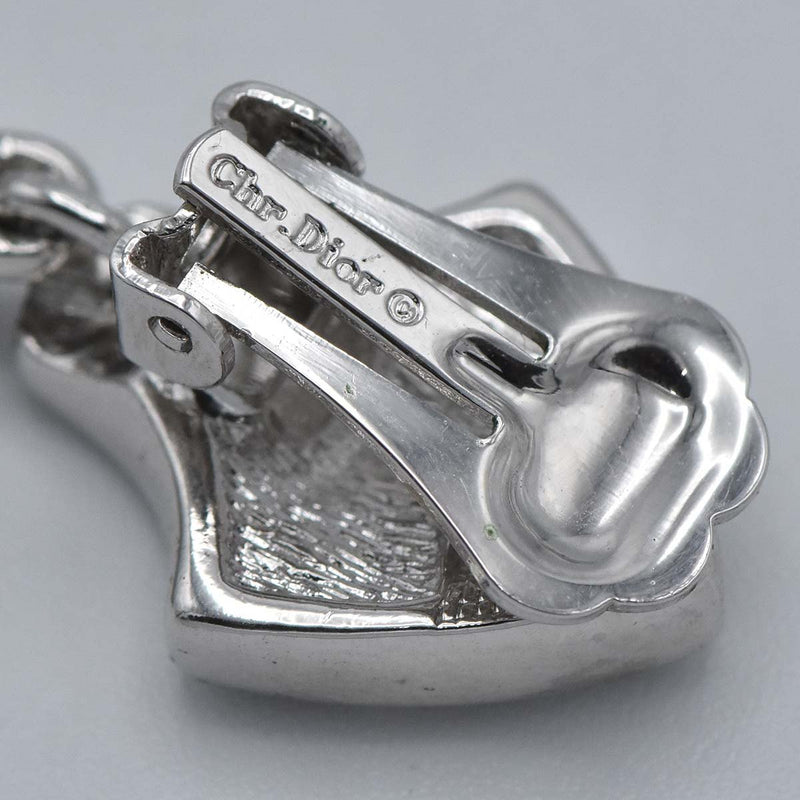 Christian Dior ディオール イヤリング ラインストーン シルバーカラー アクセサリー H6419