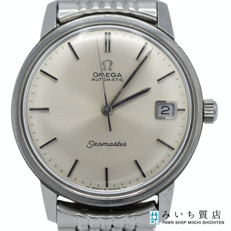 稼働 腕時計 OMEGA オメガ Seamaster シーマスター cal.565 166.037 デイト 自動巻き シルバー色文字盤 21k575-1