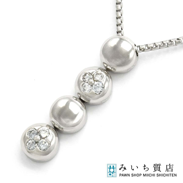 仕上済 CELINE セリーヌ ネックレス pt850/900 ダイヤモンド D0.20 ルビー R0.02 約12.4g アクセサリー 20k253-2