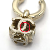CHANEL シャネル ピアス A22K ココマーク フープ ダイス AB9567 シャンパンゴールド金具 箱あり ポスト曲がり M4292