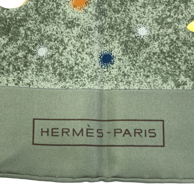 HERMES エルメス カレ90 LA VOIE LACTEE 天の川 シルク スカーフ グリーン系 H15312