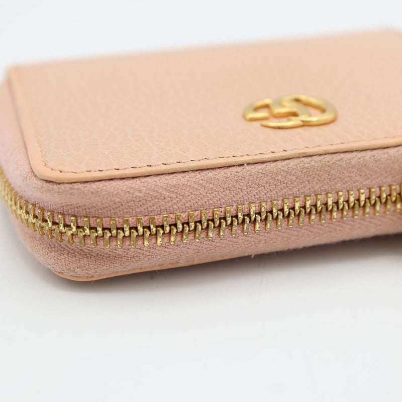 GUCCI グッチ GG マーモント L字 ジップアラウンド 財布 ジップウォレット ピンク カードケース H21010
