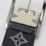 LOUIS VUITTON ルイヴィトン MP010T ベルト チャップマンブラザーズ モノグラムサバンナ サンチュール リヴェルソ 紺×白 袋 J291