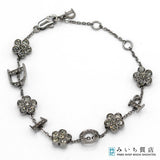 Christian Dior ディオール ブレスレット ブレス ラインストーン フラワー 花 ブラックシルバーカラー アクセサリー レディース 保管袋有 H2271