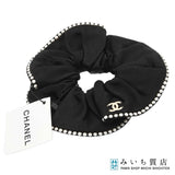 未使用 CHANEL シャネル シュシュ フェイクパール ブラック ヘアアクセサリー 23k252-9