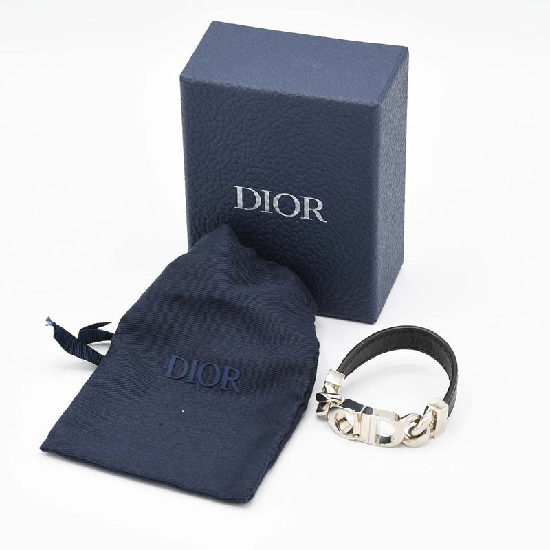 Christian Dior ディオール ブレスレット ブレス CDロゴ アクセサリー ブラック×シルバー色 メンズ 箱有 H18907