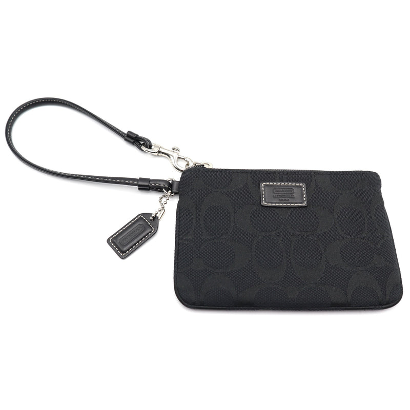 コーチ COACH ウォレットポーチ Black シグネチャー ブラック ミニポーチ Wristlet Pouch H8939