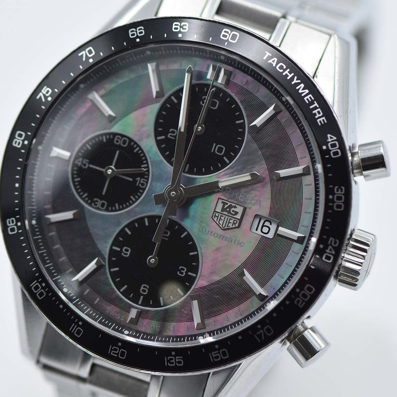 腕時計 稼働 TAG HEUER タグホイヤー CV201K BA0794 ブラックパール 自動巻き 600本限定 シェル文字盤 箱有 H1761