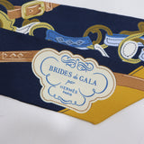 HERMES エルメス ツイリー Brides de Gala par ブリッド ドゥ ガラ シルク100% ネイビー 服飾小物 H24220