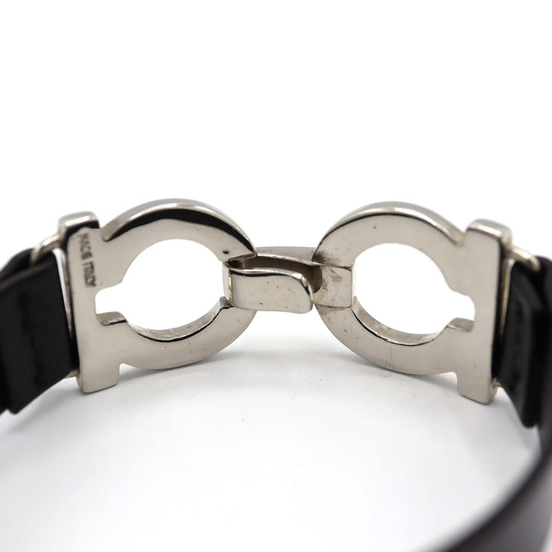 Salvatore Ferragamo フェラガモ ガンチーニ ブレスレット レザー バングル ブラック アクセサリー H20855