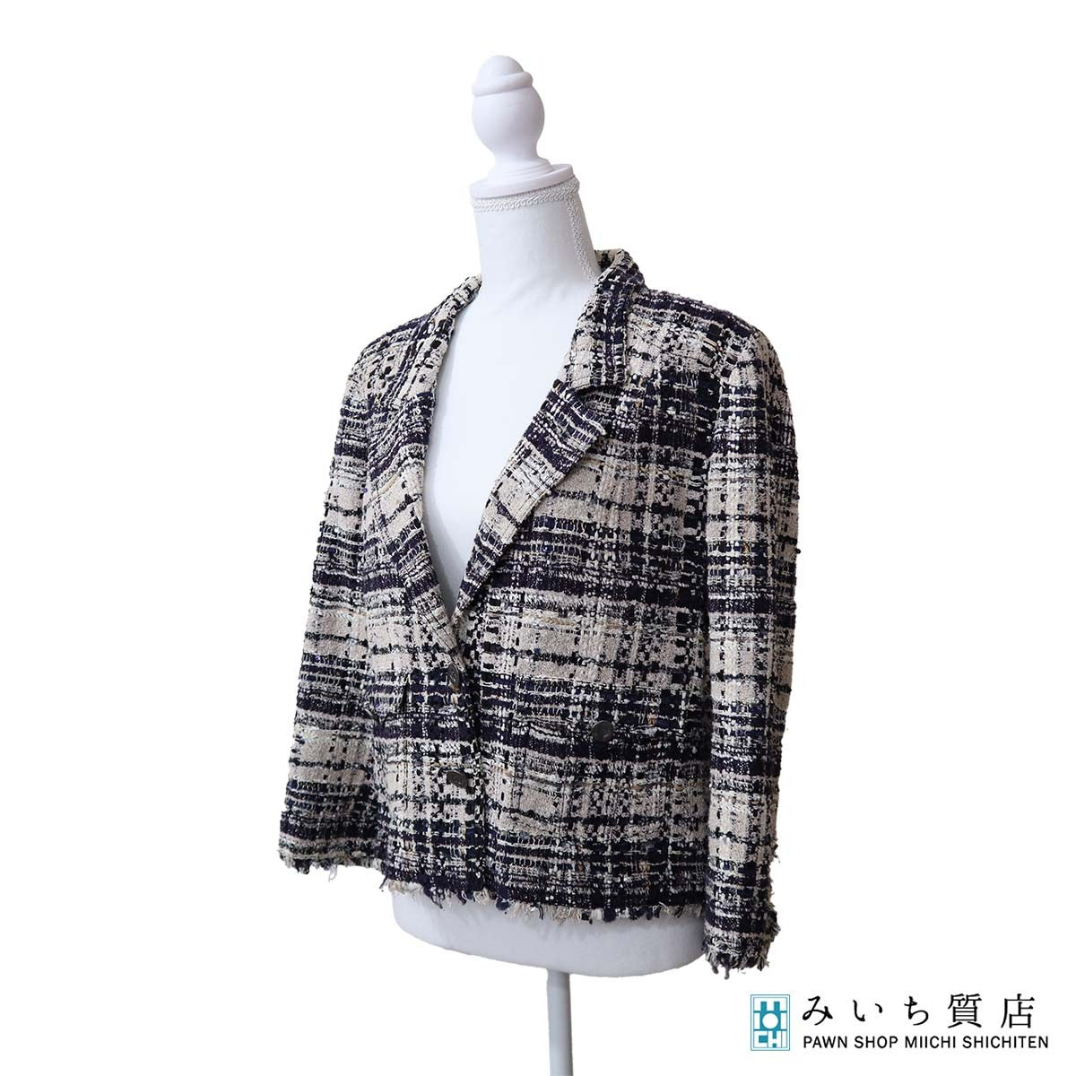 CHANEL シャネル ジャケット P28238 42 ホワイト ブラック レディース