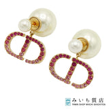 Christian Dior ディオール ピアス フェイクパール ラインストーン ピンク アクセサリー H21429