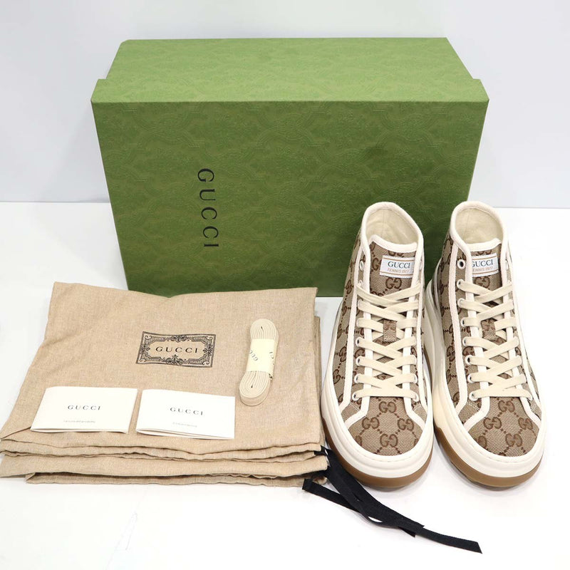 未使用 GUCCI グッチ GGキャンバス ハイカット スニーカー サイズ36 1/2 23.5cm レディース 箱あり 25k835-1