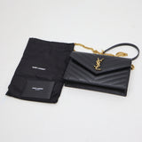 Yves Saint Laurent YSL イヴ サンローラン カサンドラ チェーンウォレット ショルダーバッグ 財布 鞄 ブラック 保管袋有 M3762