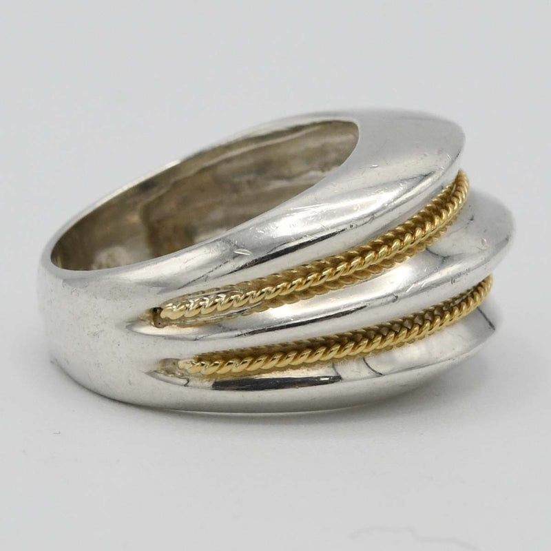 TIFFANY&Co. ティファニー リング ダブルロープ コンビ 8.5号 ゴールド 750 シルバー 925 約7.6g アクセサリー H6881-3