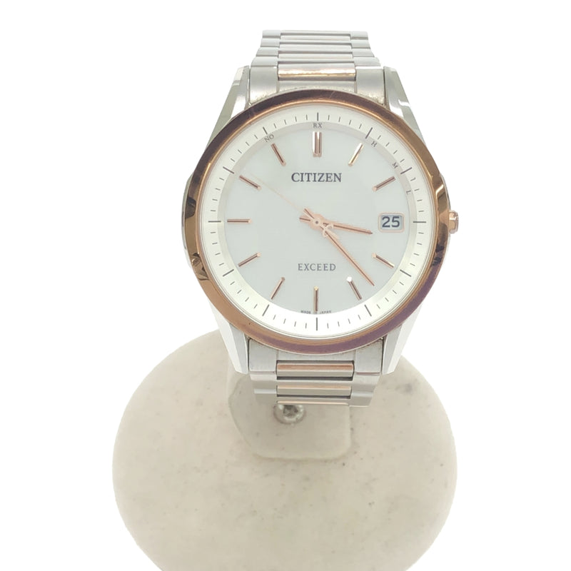 稼働 時計 CITIZEN シチズン EXCEED エクシード H110-T020020 デイト ECO-DRIVE シルバー色文字盤 レディース H18713