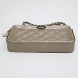 未使用 CHANEL シャネル ボーイシャネル チェーンウォレット ショルダーバッグ キャビアスキン 24番台 ゴールドカラー系 H9538